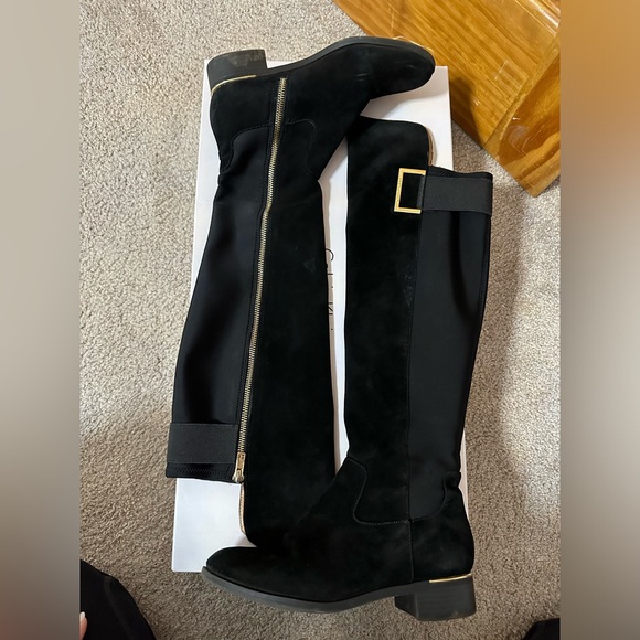 Calvin Klein Cylan Riding Boots size 7.5 with neoprene back - Picture 2 of 7